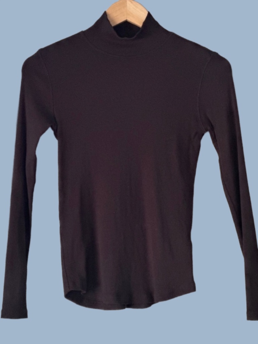 Black Long Sleeve Mock Turtleneck by Eli Tahari.